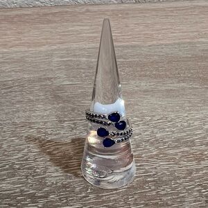 NEW! Sapphire & Genuine Quartz Ring